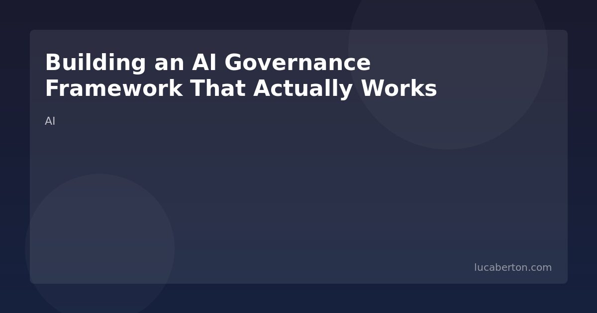 AI Governance Framework for Enterprise
