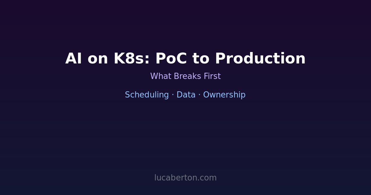 AI on Kubernetes PoC to production gap — scheduling, data movement, operational ownership