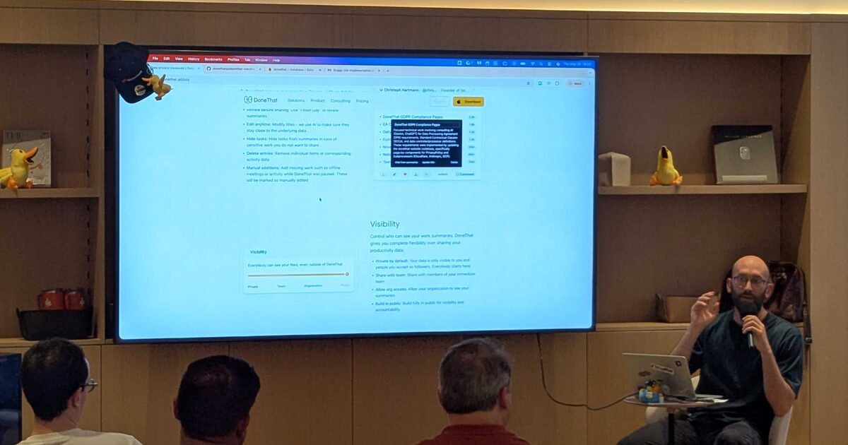 AI Tinkerers Amsterdam meetup at NIO House with MotherDuck demo