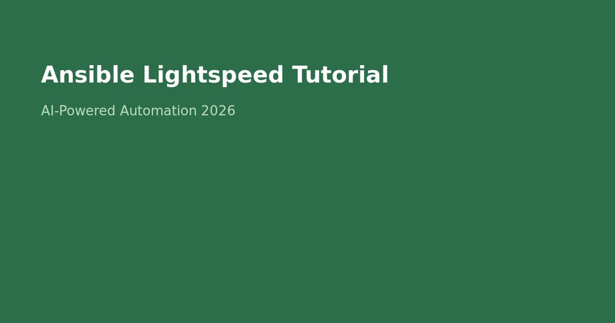 Ansible Lightspeed Tutorial: Getting Started