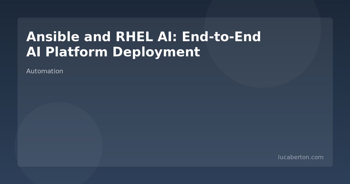 RHEL AI deployment with Ansible