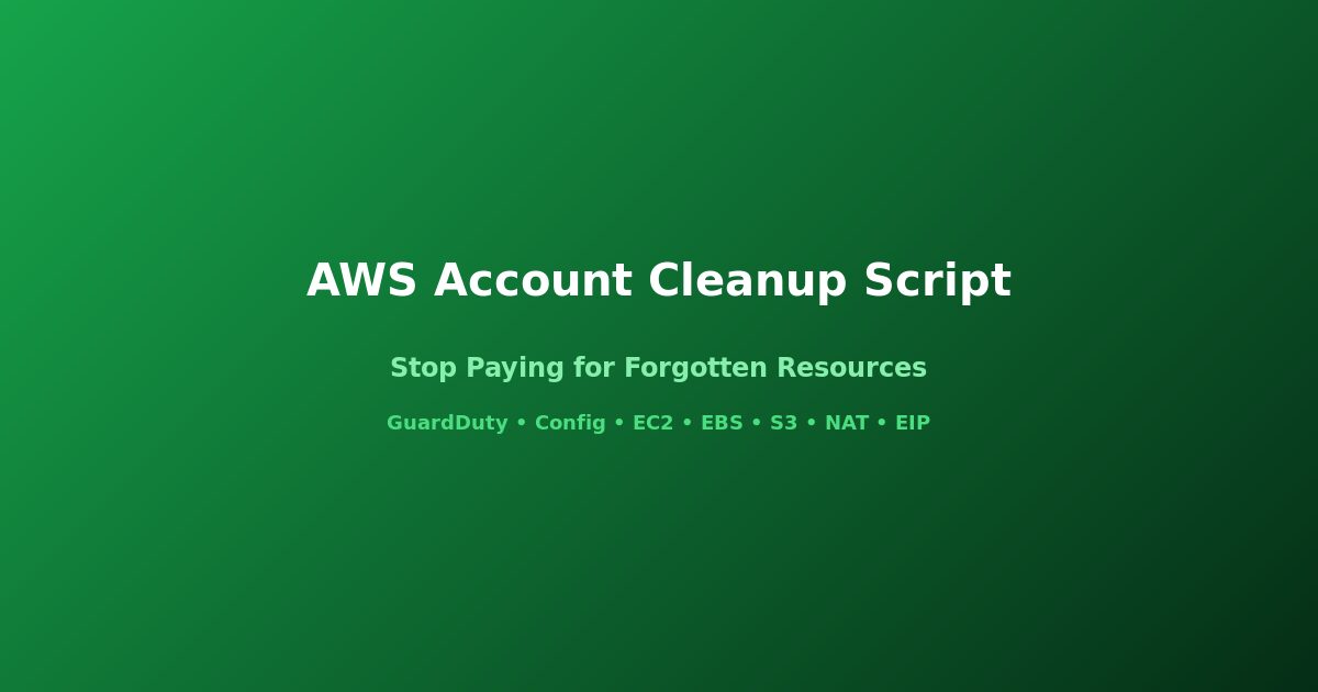 AWS account cleanup script to reduce recurring charges