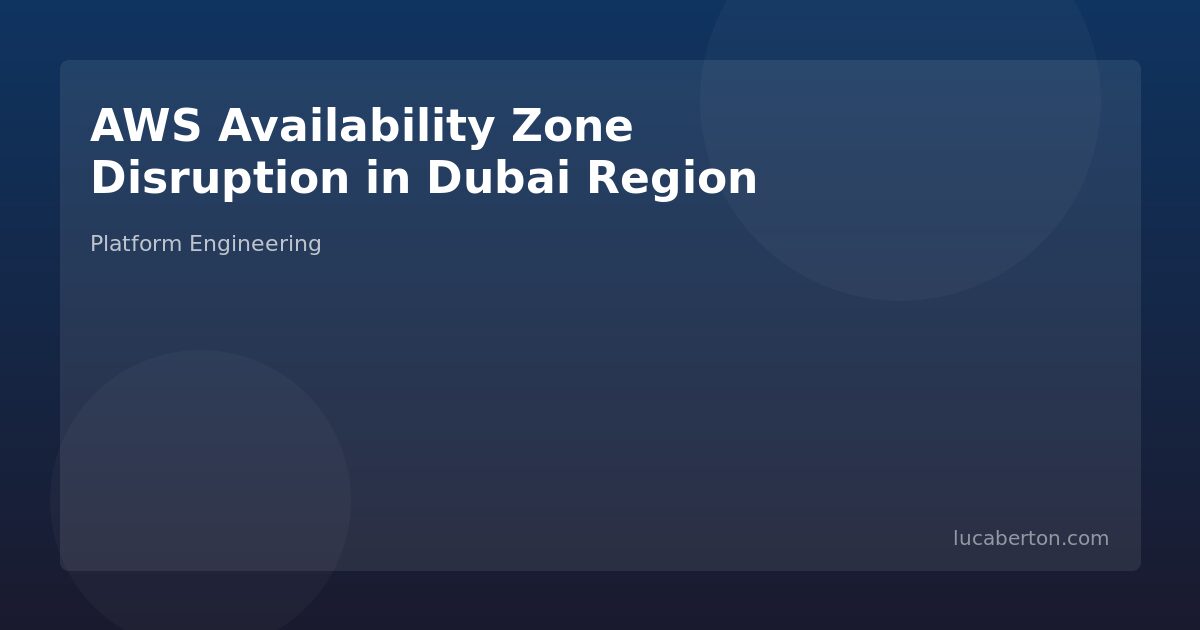 AWS Dubai Region Availability Zone Disruption and Cloud Resilience