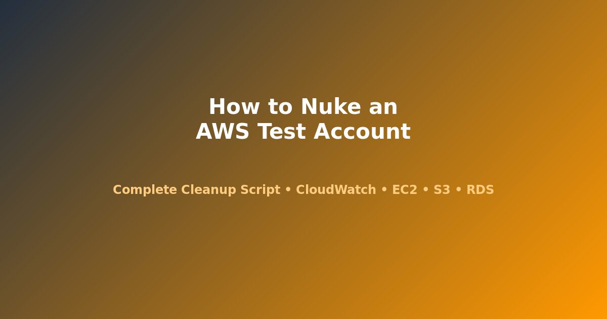 AWS test account cleanup nuke script for cost optimization