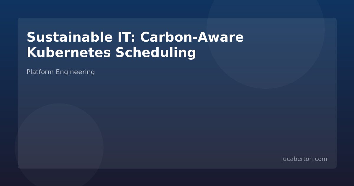 Carbon-aware Kubernetes scheduling
