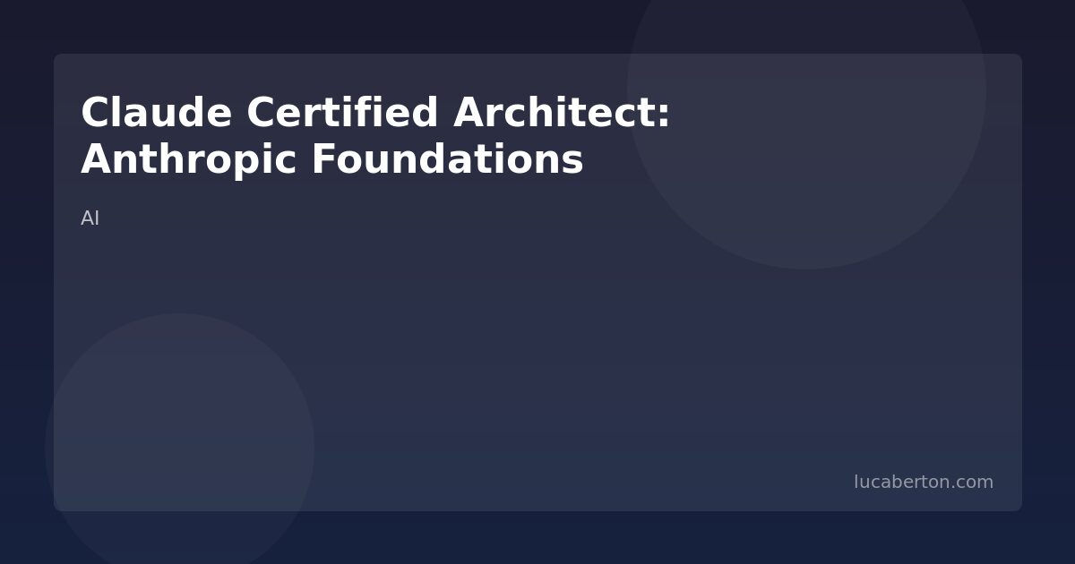 Claude Certified Architect Foundations by Anthropic