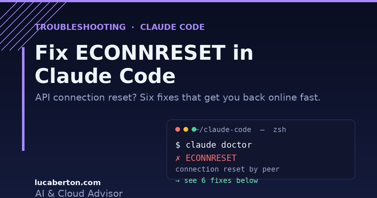 Fixing ECONNRESET and agent crash loop errors in Claude Code