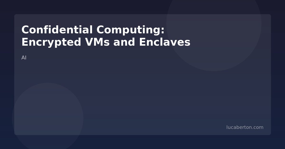 Confidential computing enclaves