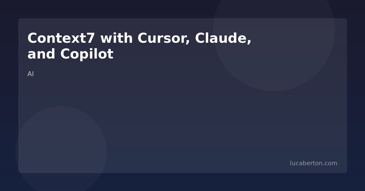 Context7 with AI editors