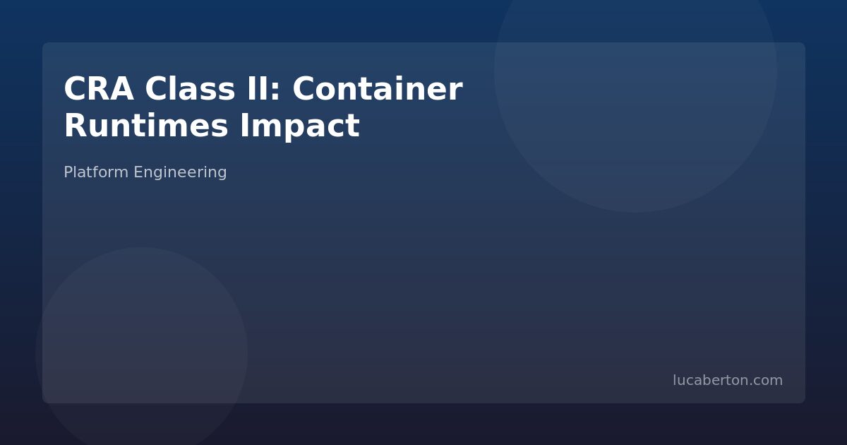 CRA Class II: What It Means for Container Runtimes and Hypervisors