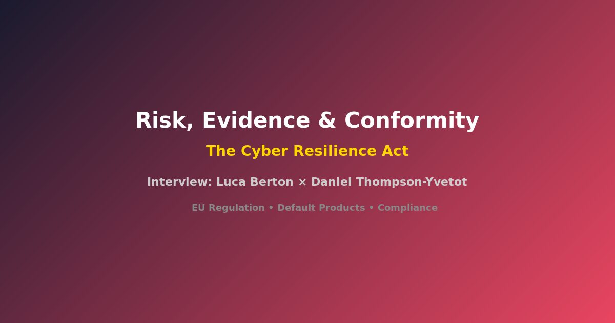 Luca Berton interviewing Daniel Thompson-Yvetot about the EU Cyber Resilience Act