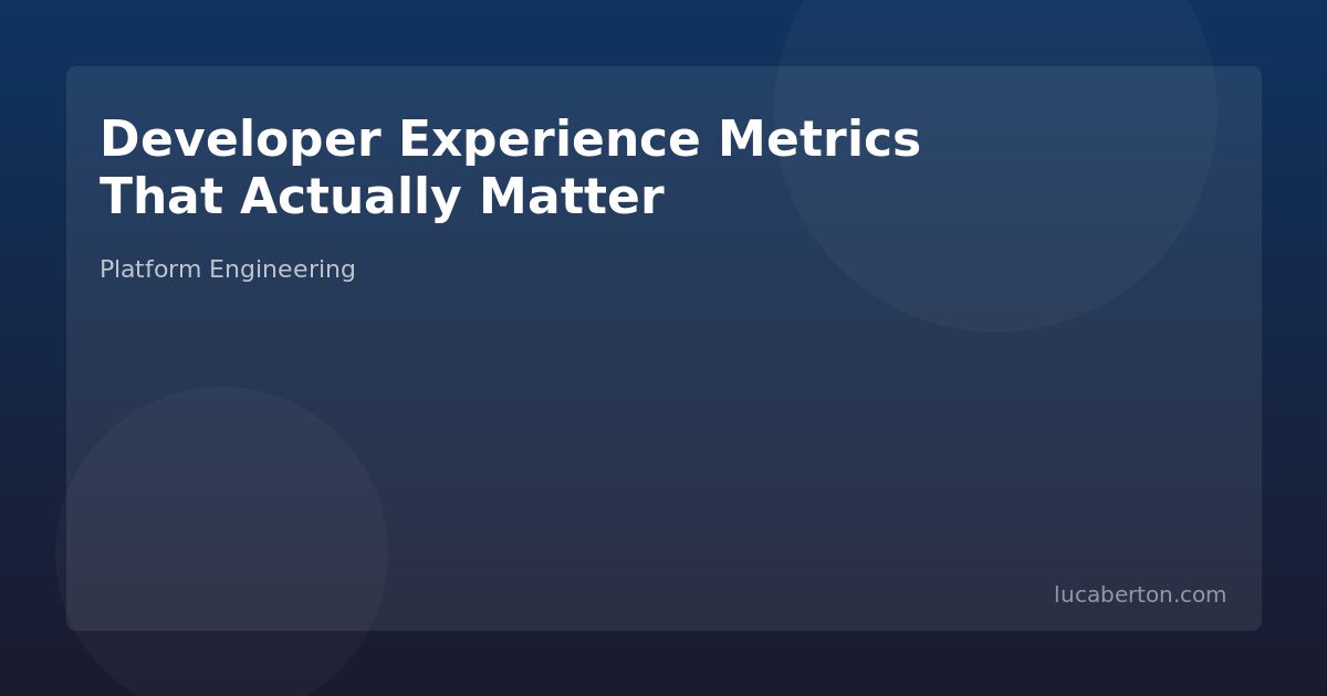 Developer experience metrics