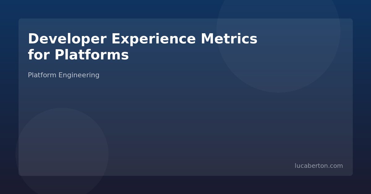 Developer experience metrics