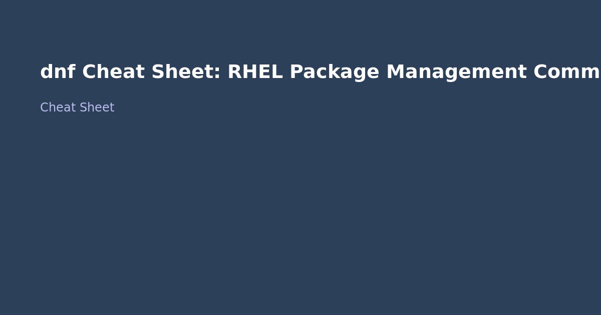 dnf Cheat Sheet: RHEL Package Management Commands