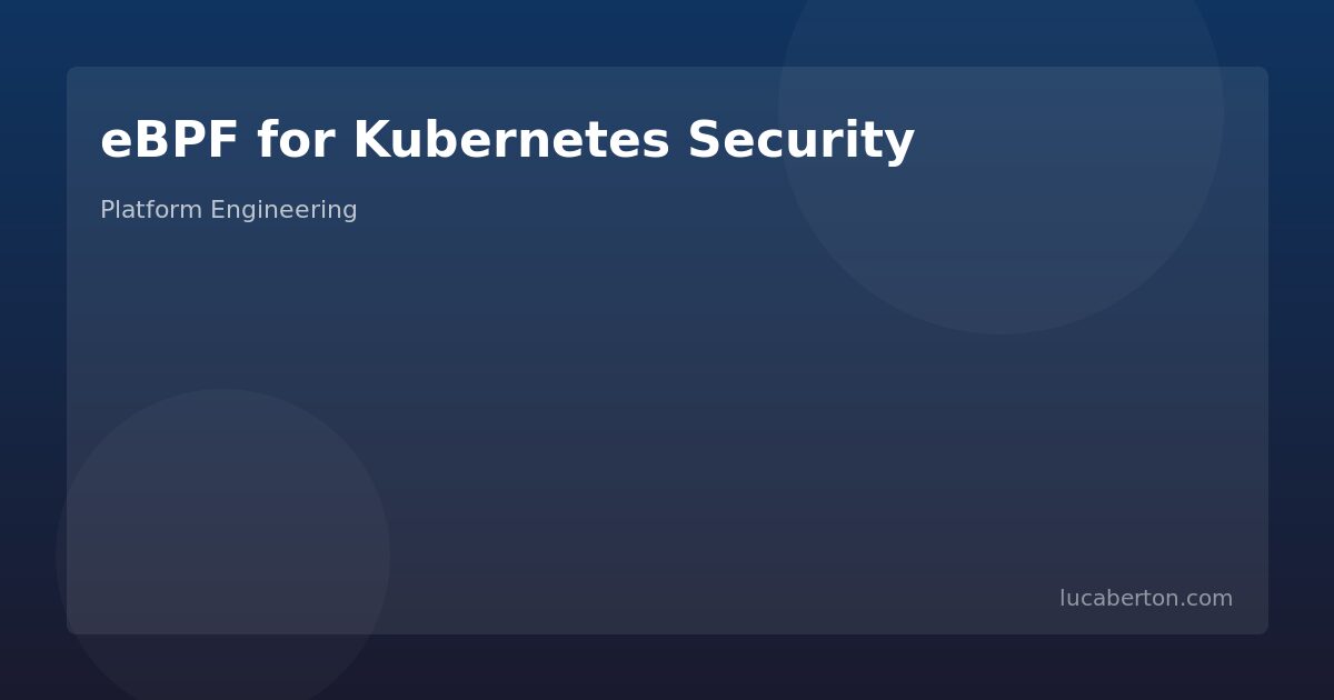 eBPF security for Kubernetes