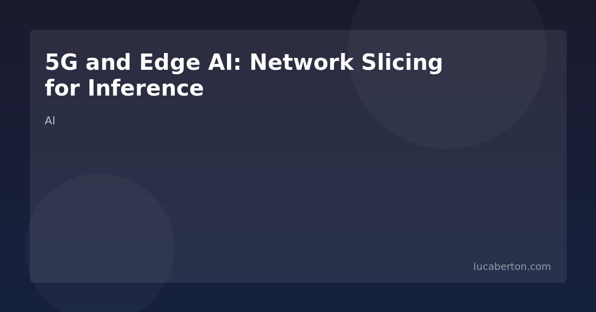 5G edge AI network slicing