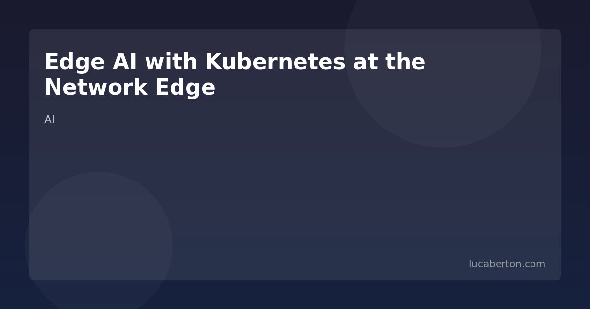 Edge AI deployment on Kubernetes