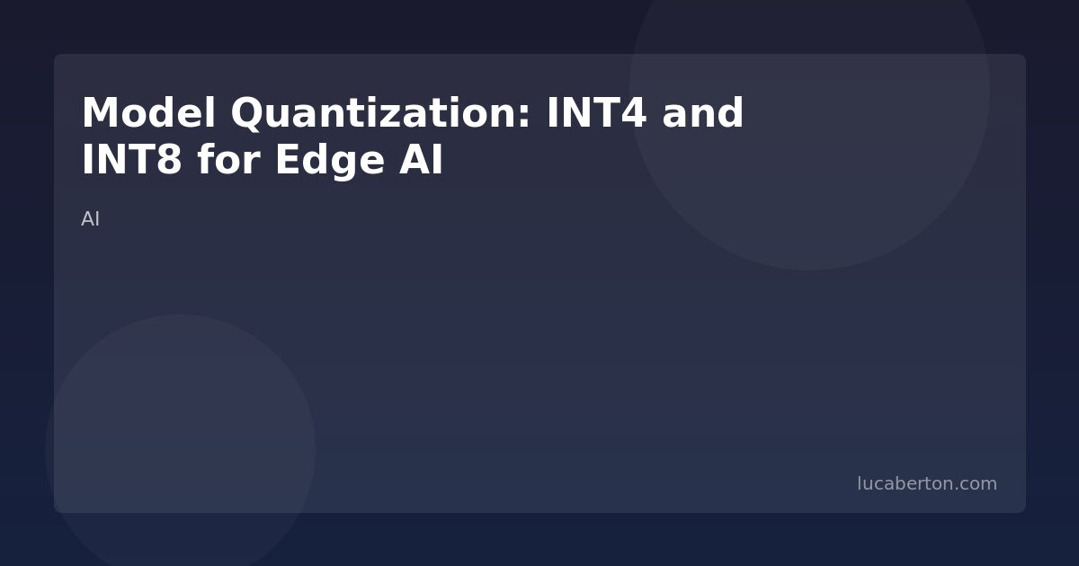 Model quantization edge AI