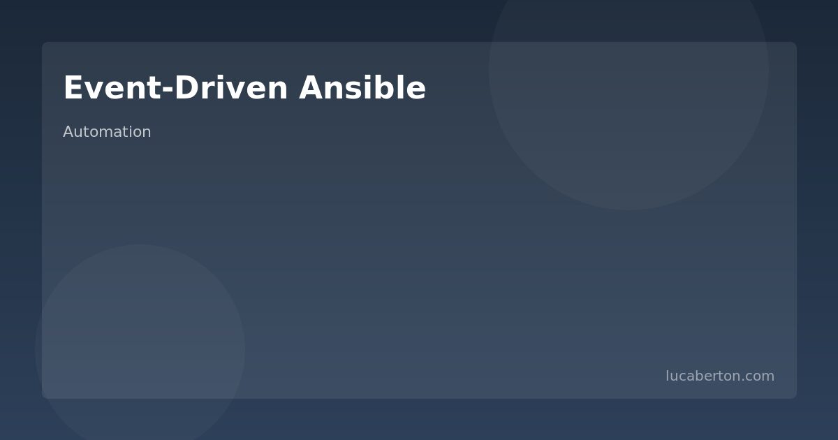 Event-driven Ansible automation