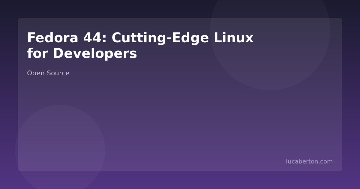 Fedora 44: Cutting-Edge Linux for Developers