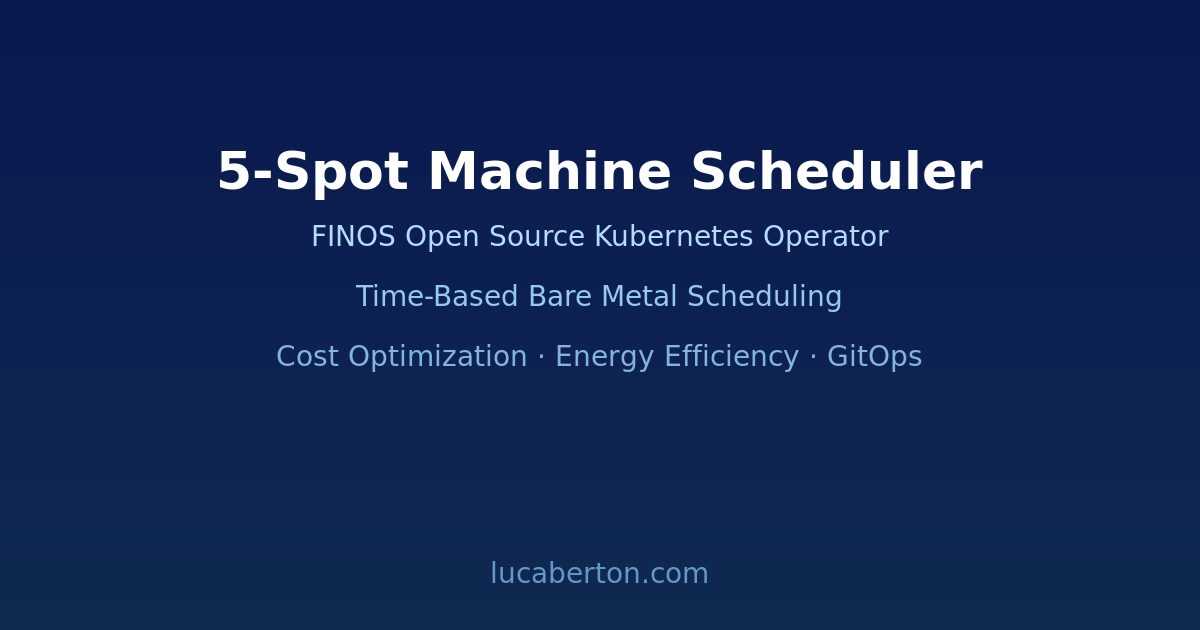 5-Spot Machine Scheduler FINOS Kubernetes operator for time-based bare metal scheduling
