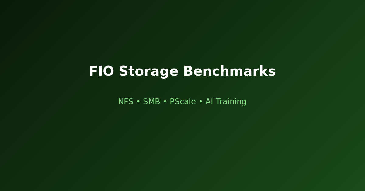 FIO storage benchmarks NFS SMB Kubernetes AI training