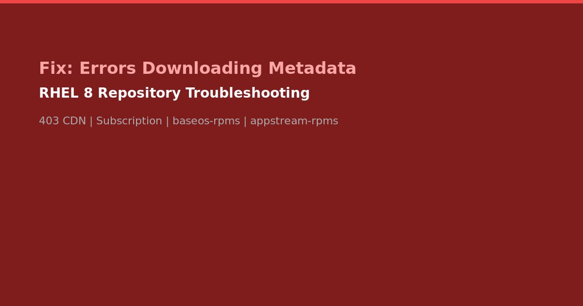 Fix RHEL 8 downloading metadata for repository error