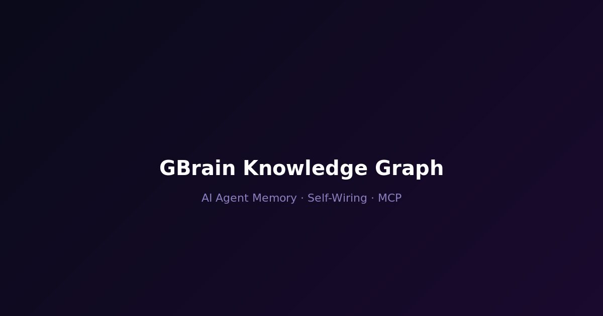 GBrain - self-wiring knowledge graph for AI agents by Garry Tan