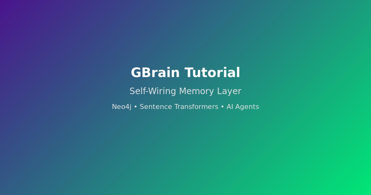 GBrain Tutorial — Self-Wiring Memory Layer for AI Agents