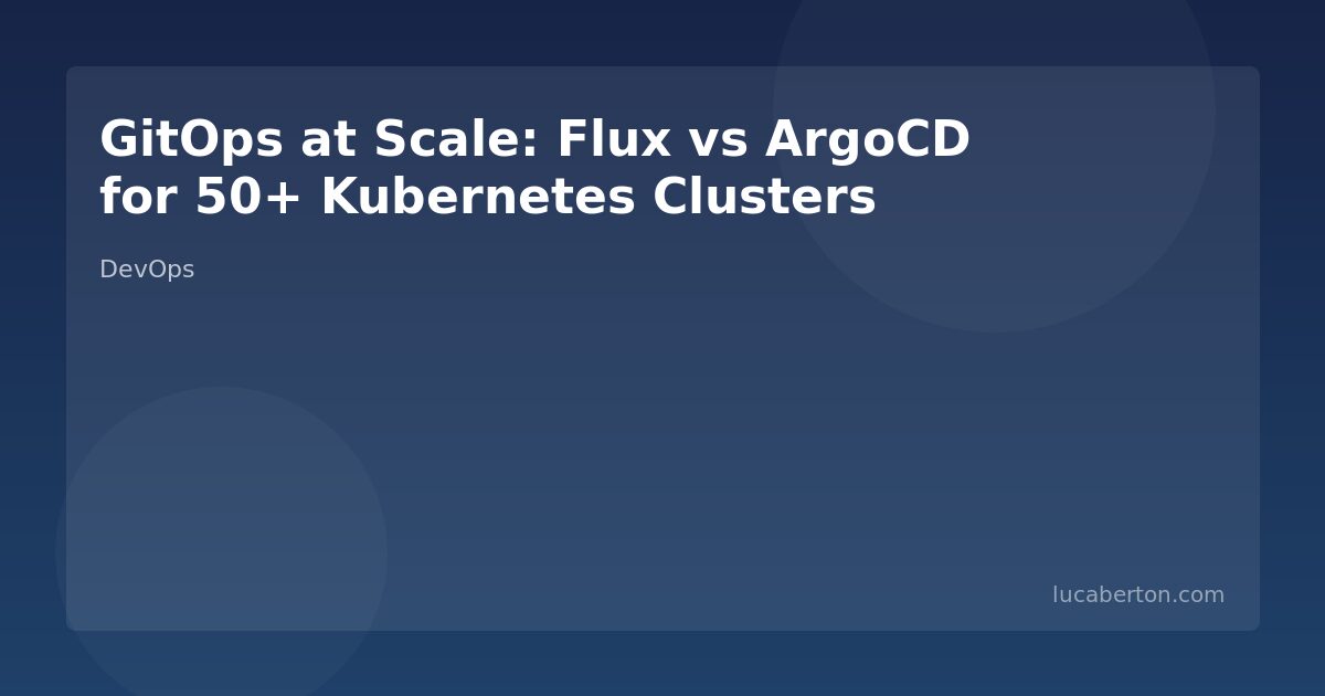 GitOps Flux ArgoCD scale
