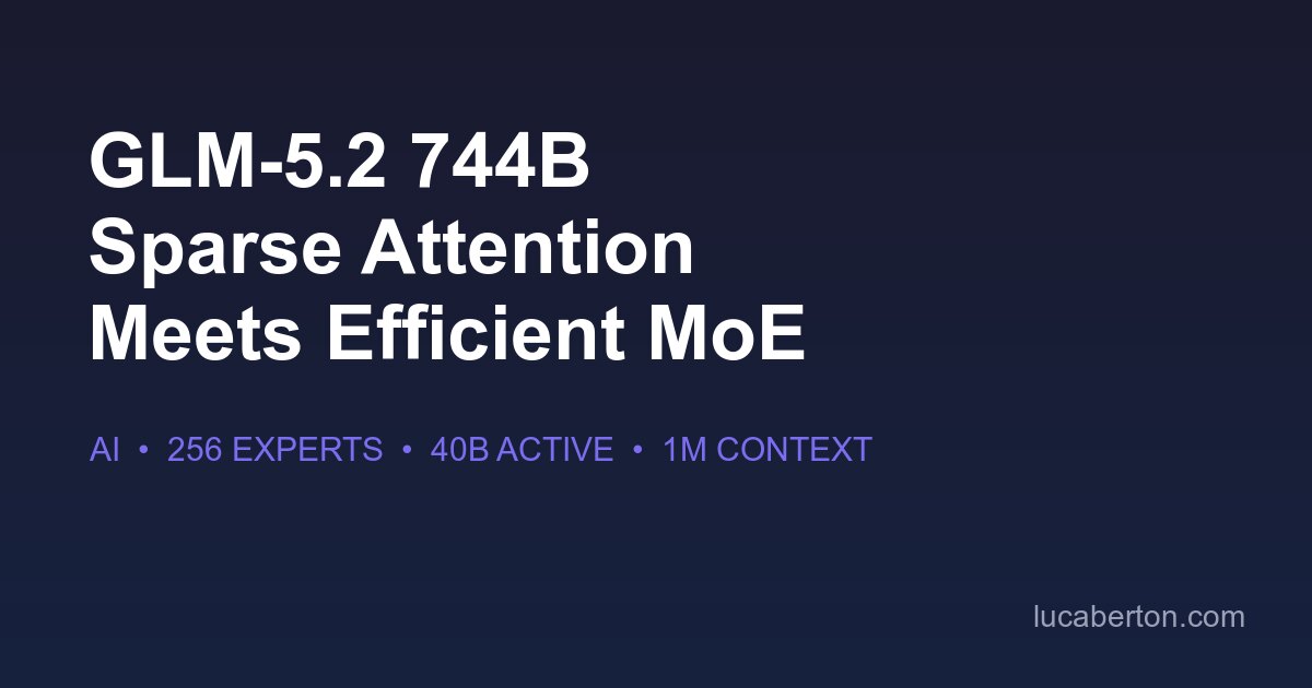 GLM-5.2 744B Mixture-of-Experts architecture with DeepSeek Sparse Attention