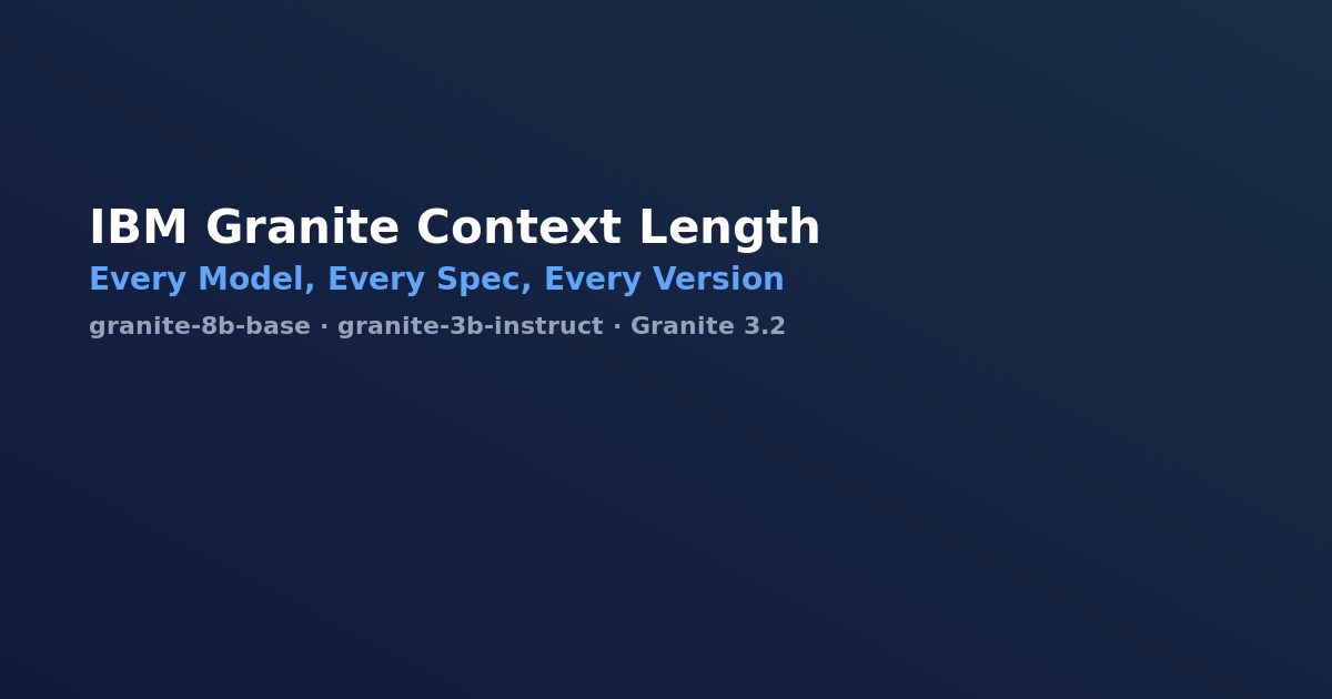 IBM Granite model context length and specifications
