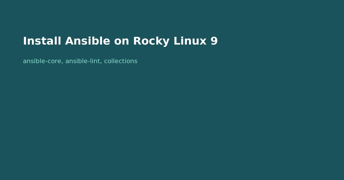 Install Ansible on Rocky Linux 9