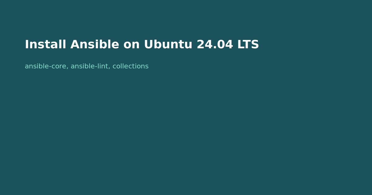 Install Ansible on Ubuntu 24.04 LTS