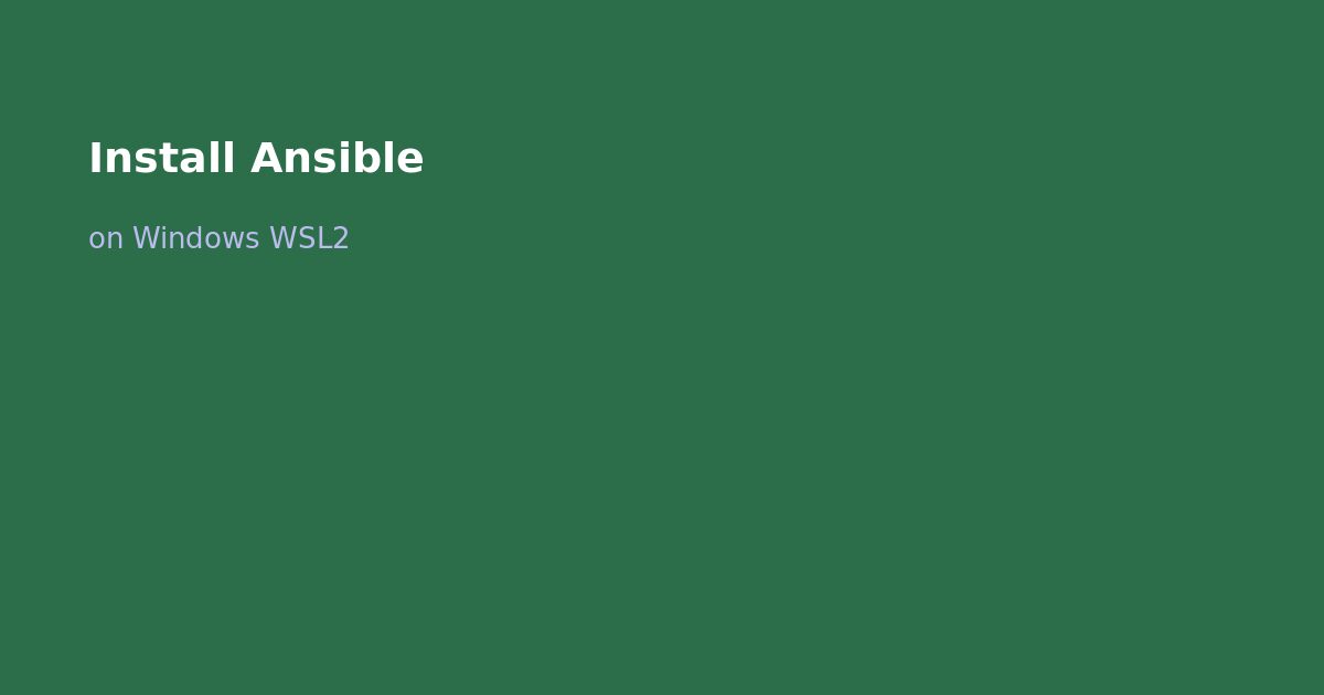 Install Ansible on Windows WSL2