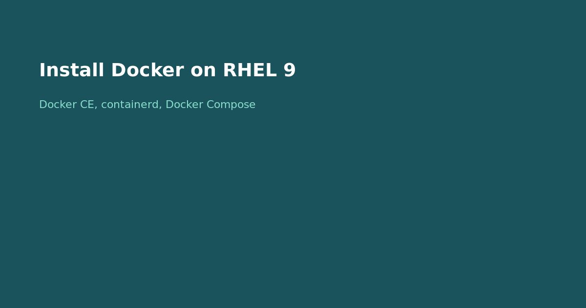 Install Docker on RHEL 9