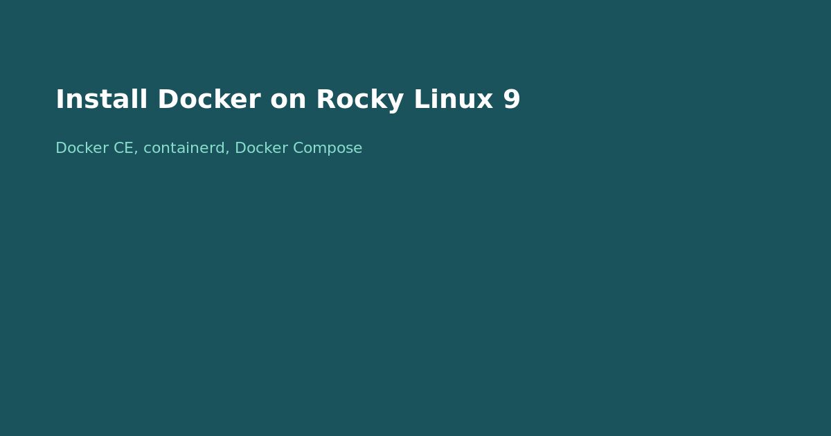 Install Docker on Rocky Linux 9
