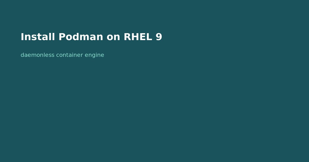 Install Podman on RHEL 9