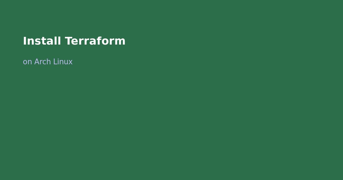Install Terraform on Arch Linux