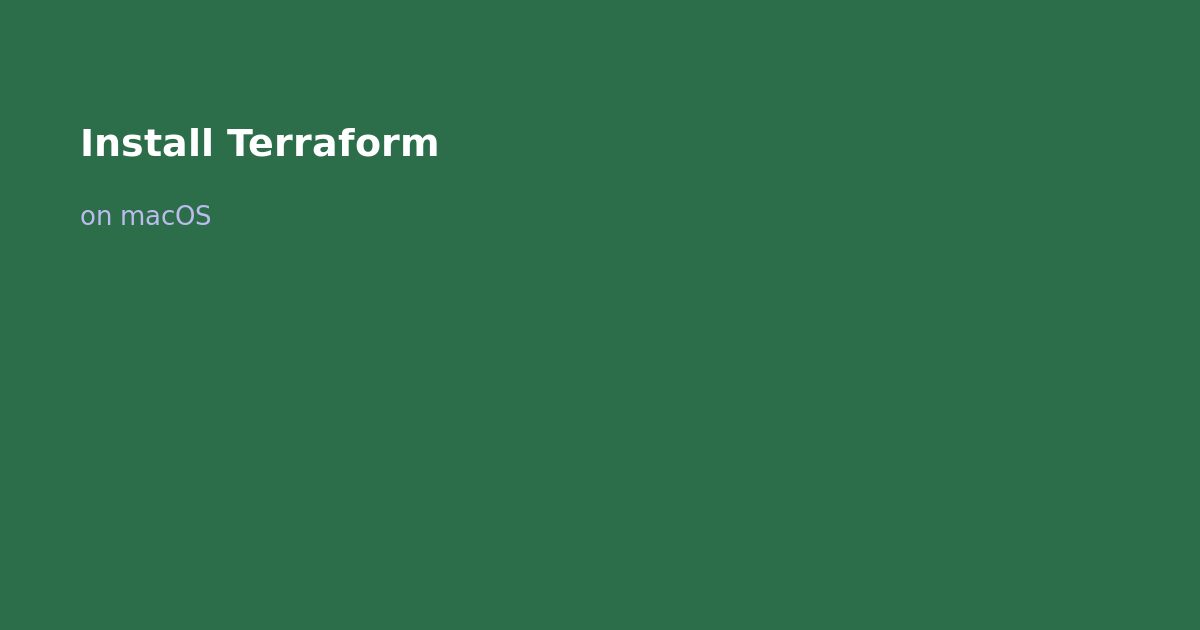 Install Terraform on macOS