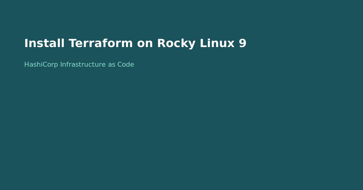 Install Terraform on Rocky Linux 9