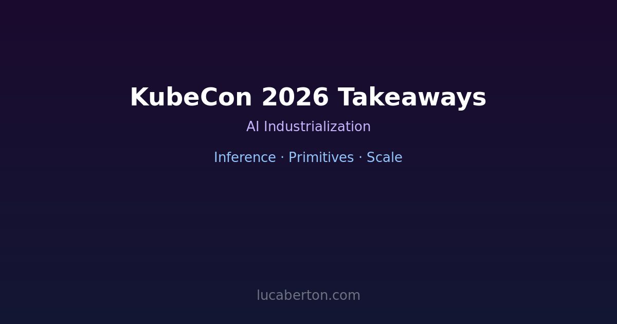 KubeCon 2026 AI Kubernetes industrialization — inference, primitives, production scale