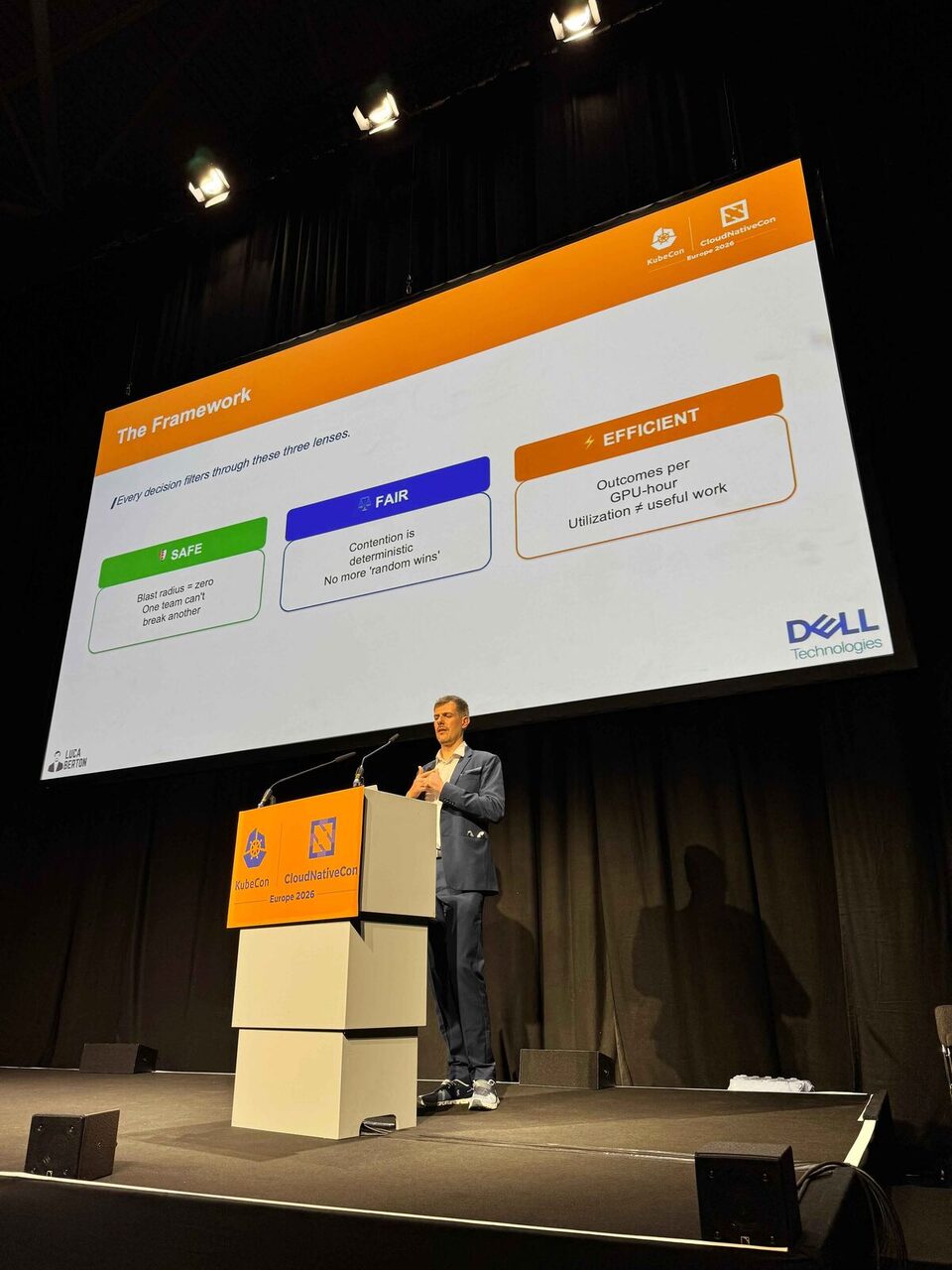 The Framework slide showing Safe, Fair, and Efficient pillars with Dell Technologies branding
