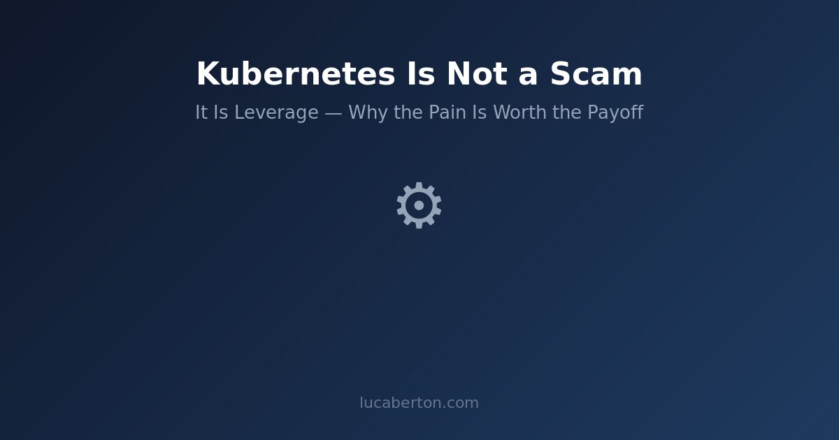 Kubernetes is not a scam — it is leverage at scale
