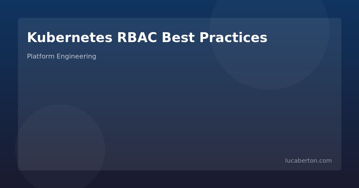 Kubernetes RBAC best practices