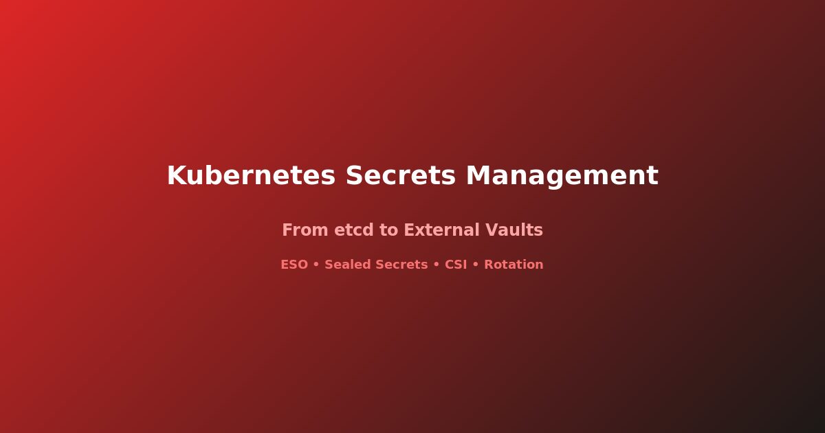 Kubernetes secrets management best practices 2026