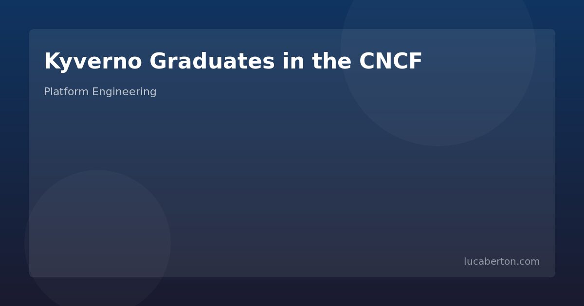 Kyverno CNCF Graduation Kubernetes Policy Engine