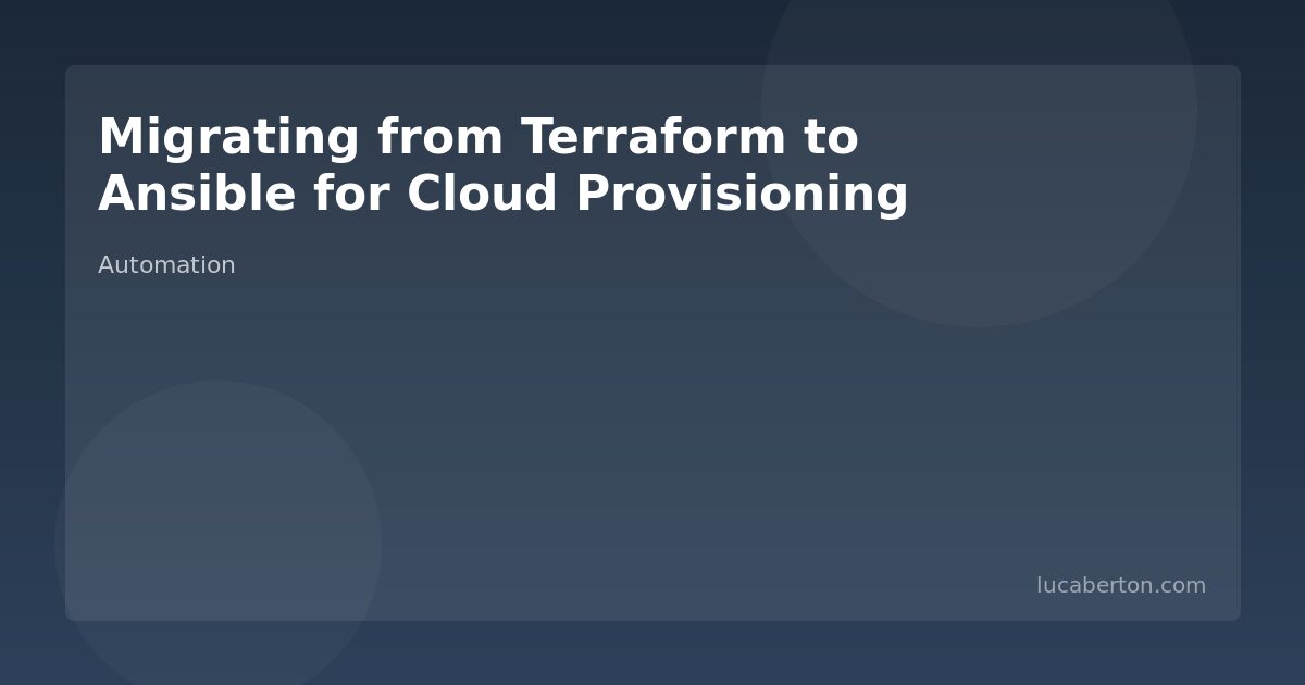 Migrating Terraform to Ansible