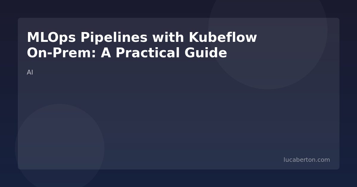 Kubeflow on-prem MLOps