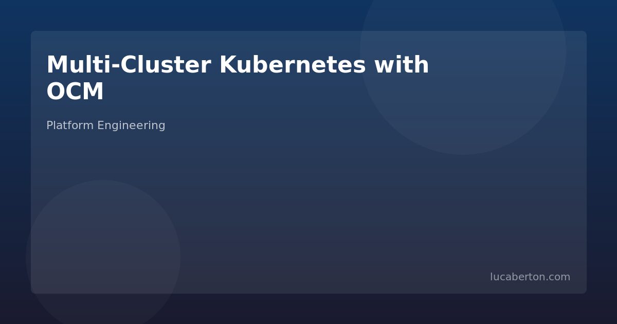 Multi-cluster Kubernetes management